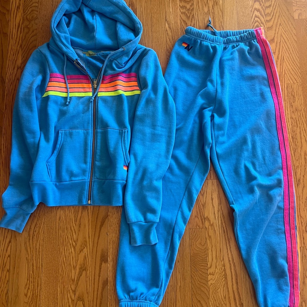 Aviator Nation Set Blue with Neon Stripes